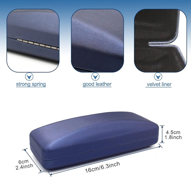 SMARTTOP Hard Shell Eyeglass Case- Glass Case With Cleaning Cloth, Glasses Case hard shell for men women - Image 2